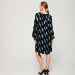 Aarikka naisten mekko Fresia, musta kuosi