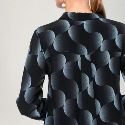 Aarikka naisten paitapusero Tiila, musta kuosi