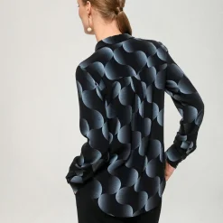 Aarikka naisten paitapusero Tiila, musta kuosi