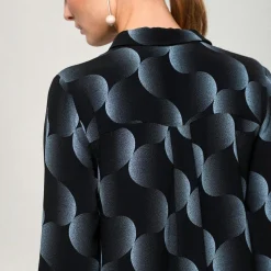 Aarikka naisten paitapusero Tiila, musta kuosi