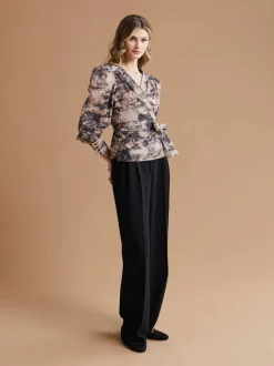 Andiata naisten pusero, ELMIRA BLOUSE Beige Kuosi