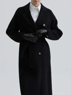 Andiata Naisten Villakangastakki, LEVIA COAT 100% WOOL Musta