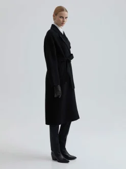 Andiata Naisten Villakangastakki, LEVIA COAT 100% WOOL Musta