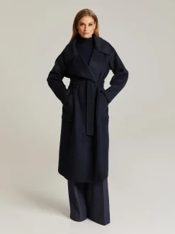 Andiata naisten villakangastakki, HENRIETTE Tummansininen