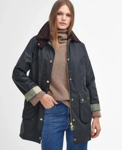 Barbour Long Beadnell Wax Jacket TUMMANVIHREÄ