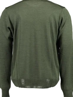 Black Blue Miesten Neulepusero, MERINO O-NECK Vihreä