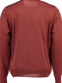 Black Blue Miesten Neulepusero, MERINO O-NECK Poltettu Oranssi