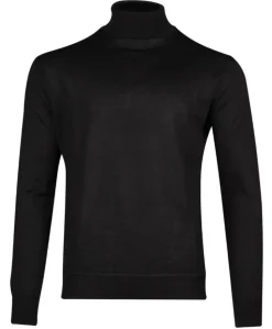 Black Blue Miesten Neulepusero, BASIC TURTLENECK Musta