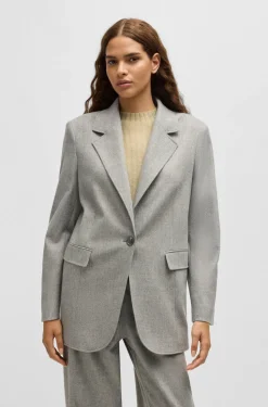 BOSS Orange Naisten Bleiseri, JASOBANE BLAZER Vaaleanharmaa