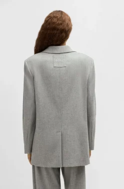 BOSS Orange Naisten Bleiseri, JASOBANE BLAZER Vaaleanharmaa