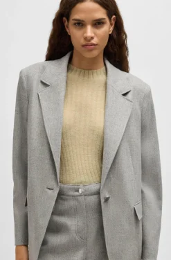 BOSS Orange Naisten Bleiseri, JASOBANE BLAZER Vaaleanharmaa