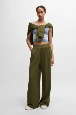 Boss orange naisten housut, ECARA JERSEY PANT Armeijanvihreä