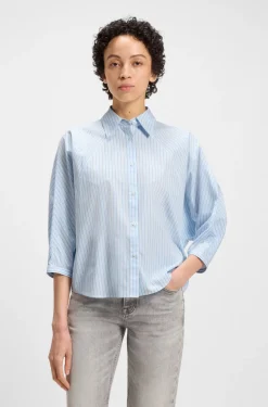 BOSS Orange naisten paitapusero, BELENTA BLOUSE Raidallinen Sininen