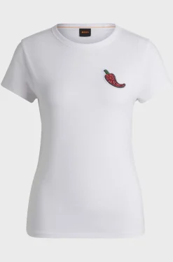 Boss Orange naisten t-paita, ENDORA T-SHIRT Valkoinen