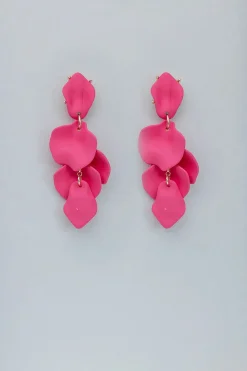 Bow 19 korvakorut, LEAF EARRING Pinkki