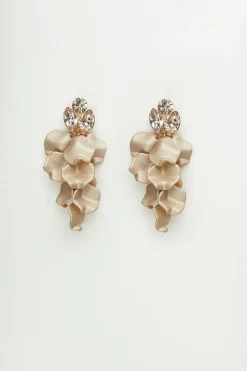 Bow 19 korvakorut Leaf Stone Earrings, vaalea beige