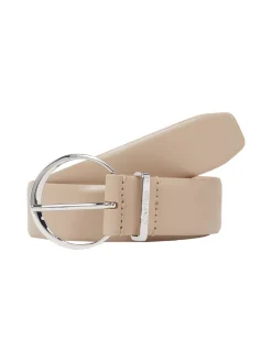 Calvin Klein Accessories Naisten Vyö, MUST RND BUCKLE BELT 3.0 Vaalea Beige