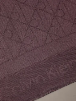 Calvin Klein Accessories huivi TONAL AOP MODAL LW SQUARE SCARF, viininpunainen