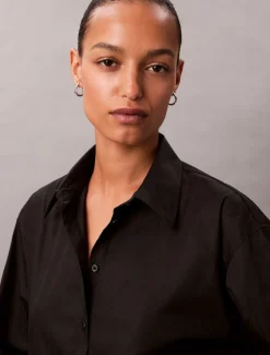 Calvin Klein Jeans Logo Perfect Button Down Shirt, musta