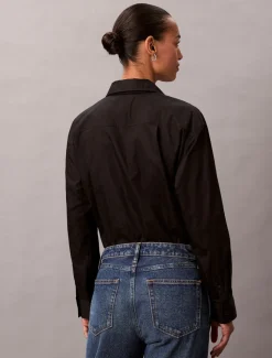 Calvin Klein Jeans Logo Perfect Button Down Shirt, musta