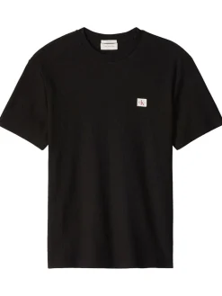 Calvin Klein Jeans miesten t-paita SS Waffle Badge Crewnk Tee, musta