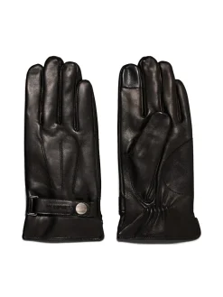 Calvin Klein Jeans Miesten Käsineet, LEATHER RIVET GLOVES Musta