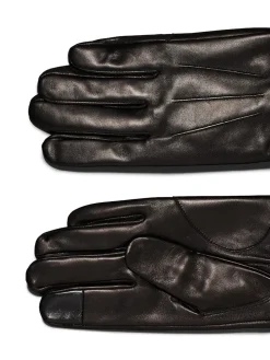 Calvin Klein Jeans Miesten Käsineet, LEATHER RIVET GLOVES Musta