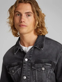 Calvin Klein Jeans miesten farkkutakki, SLIM DENIM JACKET BLACK Musta