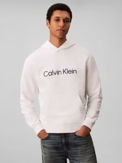 Calvin Klein Jeans miesten huppari, LS EU STANDARD LOGO 350TERRY PO Valkoinen