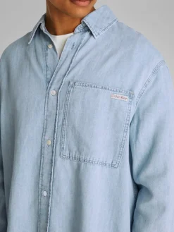 Calvin Klein Jeans miesten farkkupaita, REGULAR LINEAR DENIM SHIRT Indigo