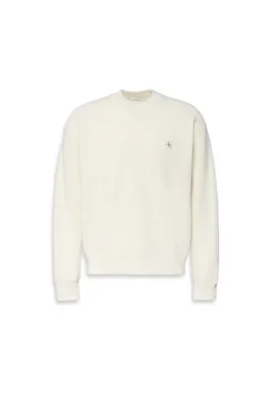 Calvin Klein Jeans miesten neulepusero LS EZ Cotton Waffle Crwnk Swtr 9, luonnonvalkoinen