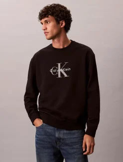 Calvin Klein Jeans miesten collegepaita LS EU 350Terry Monologo CN Swtsh, musta