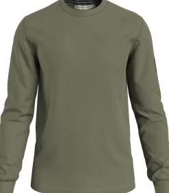 Calvin Klein Jeans Miesten Paita, MONOLOGO BADGE WAFFLE LS TEE Armeijanvihreä