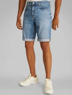 Calvin Klein Jeans miesten shortsit, SLIM SHORT 1A4 MID BLUE Sininen, Indigo