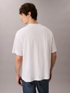 Calvin Klein Jeans miesten t-paita, SS STANDARD LOGO 30S CREWNK TEE Valkoinen