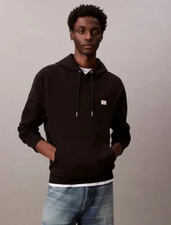 Calvin Klein Jeans Miesten Huppari, LS EU 350Terry Badge Hoodie Musta