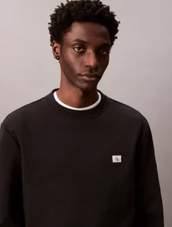 Calvin Klein Jeans miesten collegepaita, LS EU 350TERRY BADGE CN SWEATSHIRT Musta