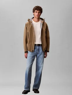 Calvin Klein Jeans miesten t-paita SS Waffle Badge Crewnk Tee, kerma