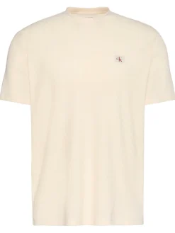 Calvin Klein Jeans miesten t-paita SS Waffle Badge Crewnk Tee, kerma