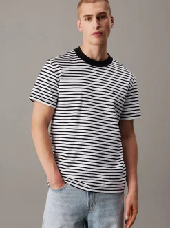 Calvin Klein Jeans miesten t-paita, HEAVY REGULAR TEE Raidallinen Musta