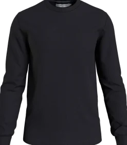 Calvin Klein Jeans Miesten Paita, MONOLOGO BADGE WAFFLE LS TEE Musta