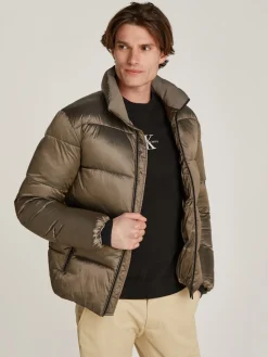 Calvin Klein Jeans miesten talvitakki,TWO TONE PUFFER JACKET Ruskeanharmaa