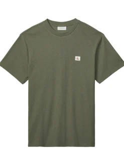 Calvin Klein Jeans miesten t-paita SS Waffle Badge Crewnk Tee, vihreä