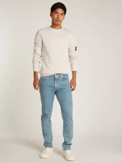 Calvin Klein Jeans Miesten Paita, MONOLOGO BADGE WAFFLE LS TEE Beige