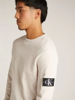 Calvin Klein Jeans Miesten Paita, MONOLOGO BADGE WAFFLE LS TEE Beige