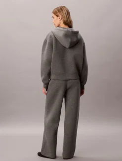 Calvin Klein Jeans naisten joggerit, SCUBA WIDE LEG PANT Vaaleanharmaa