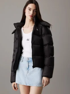 Calvin Klein Jeans Naisten Untuvatakki, DOWN SHORT PUFFER Musta