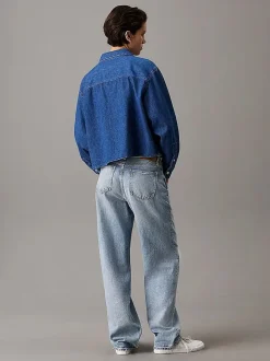 Calvin Klein Jeans naisten farkkupaita, CROPPED DAD DENIM SHIRT Indigo