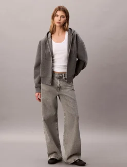 Calvin Klein Jeans naisten huppari, LS SCUBA HOODIE Vaaleanharmaa