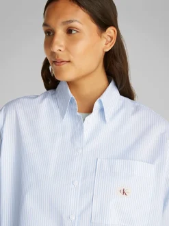 Calvin Klein Jeans naisten paitapusero, WOVEN LABEL RELAXED SHIRT Vaaleansininen